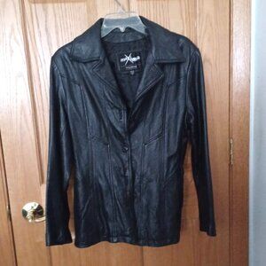 Womens Black Leather Jacket Size M Wilsons Maxima